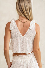 Eliza Floral Knit Tank In Ivory - Final Sale
