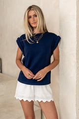 Tessa Knit Top in Navy - FINAL SALE