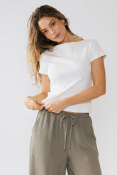 Martha Boatneck Top in Ivory - FINAL SALE