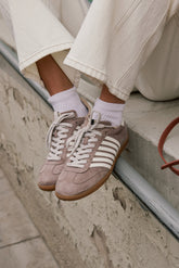 Stevie Striped Sneaker in Taupe - FINAL SALE
