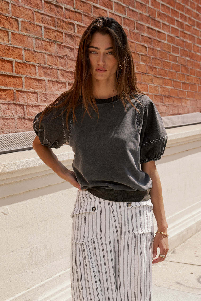 Rory Contrast Top in Black - FINAL SALE