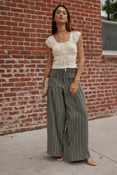 Mayson Wide Leg Pants in Olive - FINAL SALE