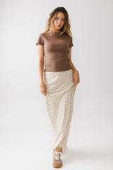 Martha Boatneck Top In Brown - Final Sale