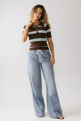Taylee Striped Sweater In Brown - Final Sale