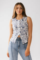 Piper Denim Button Up In Blue - Final Sale