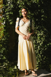 Nellie Drop Waist Maxi Dress in Yellow - FINAL SALE