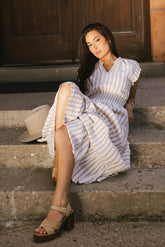 Claire Striped Maxi Dress in Taupe - FINAL SALE