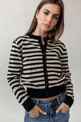 Kali Striped Sweater in Taupe - FINAL SALE