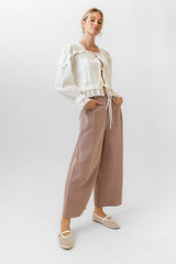 Casey Cropped Wide Leg Pants in Mauve - FINAL SALE