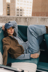 Krue Contrast Jacket In Brown