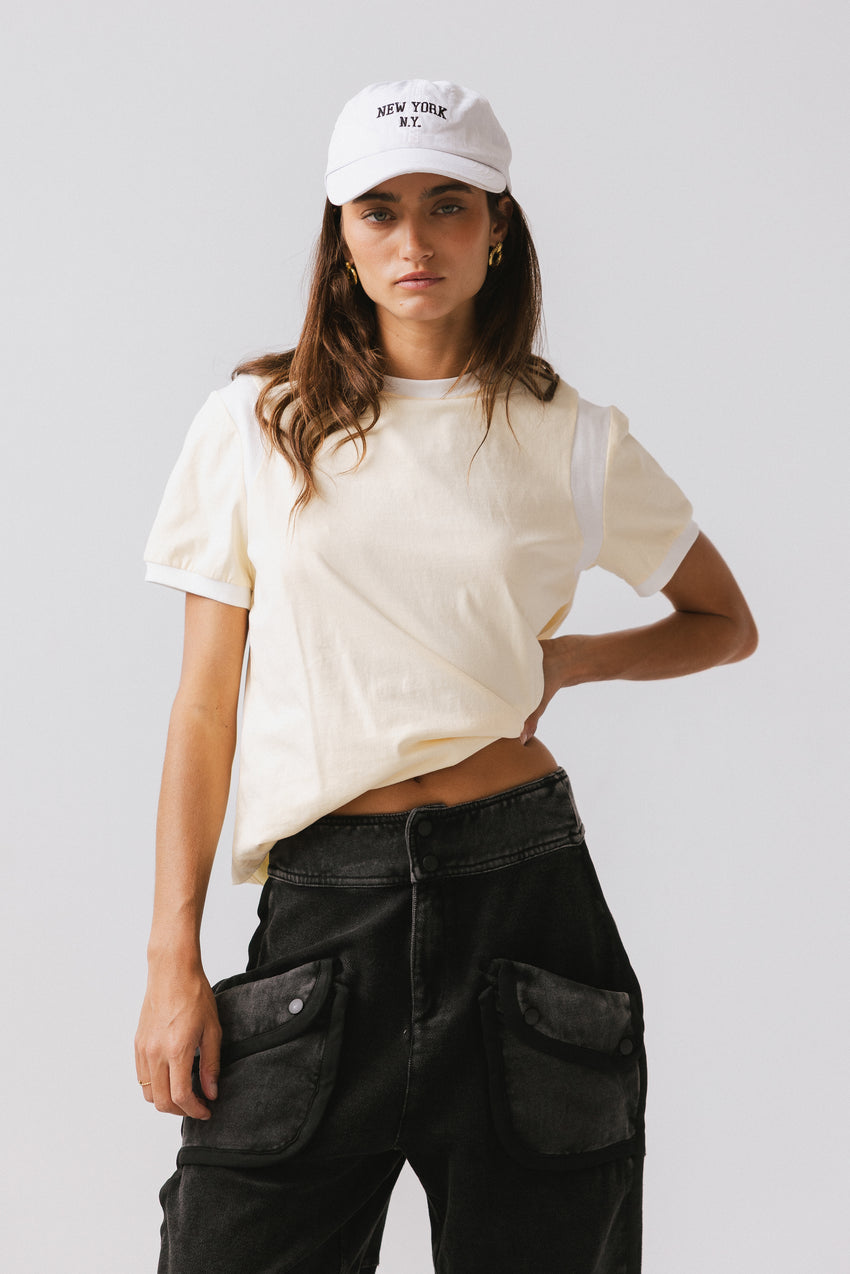 Emma Contrast Top in Yellow - FINAL SALE