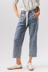 Khai Cropped Pants in Denim - FINAL SALE
