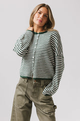 Miriam Striped Cardigan Forest
