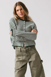 Miriam Striped Cardigan Forest
