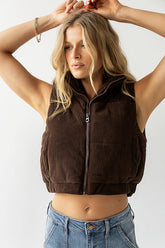 August Corduroy Vest in Brown - FINAL SALE