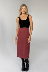 Miley Midi Skirt In Maroon - Final Sale