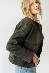 Krue Contrast Jacket In Olive - Final Sale