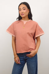 Jace Contrast Tee In Clay - Final Sale