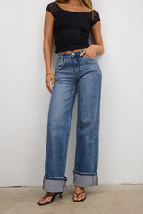 Kyla Cuffed Baggy Jeans - Final Sale