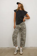 Lisette Barrel Jean In Leopard - Final Sale
