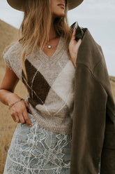 Jessie Sweater Vest in Taupe - FINAL SALE