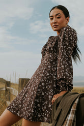 Myles Floral Mini Dress in Burgundy - FINAL SALE
