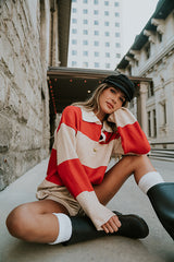 Kenzie Striped Sweater In Red - Final Sale