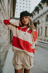 Kenzie Striped Sweater in Red - FINAL SALE