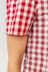 Callie Gingham Blouse In Red