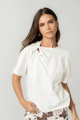 Posie Knot Tee In White - Final Sale