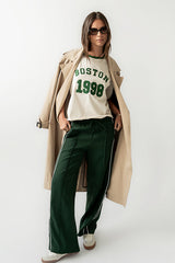 Emily Striped Wide Leg Pants In Green - Final Sale