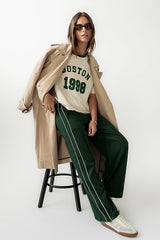 Boston Oversized Graphic Tee in Green - FINAL SALE
