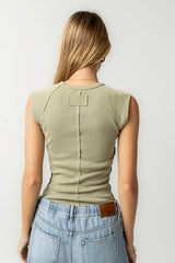 Huxley Tank In Olive - Final Sale