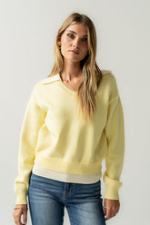 Pattie Collared Sweater in Yellow - FINAL SALE