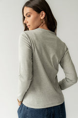 Makayla Shirt In Grey - Final Sale