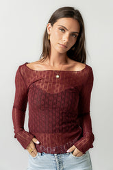 Rachel Lace Top in Burgundy - FINAL SALE