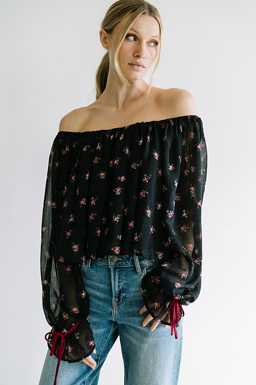 Mateo Floral Crinkle Blouse - FINAL SALE