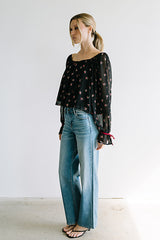 Mateo Floral Crinkle Blouse - Final Sale