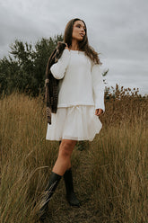 Bellise Baby Doll Sweater Dress in Ivory - FINAL SALE