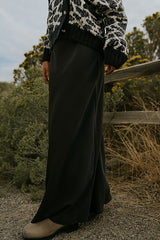 Robbin Satin Maxi Skirt In Black - Final Sale
