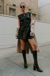 Xiomara Vegan Leather Mini Dress - FINAL SALE