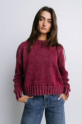 Payton Knit Sweater in Burgundy - FINAL SALE