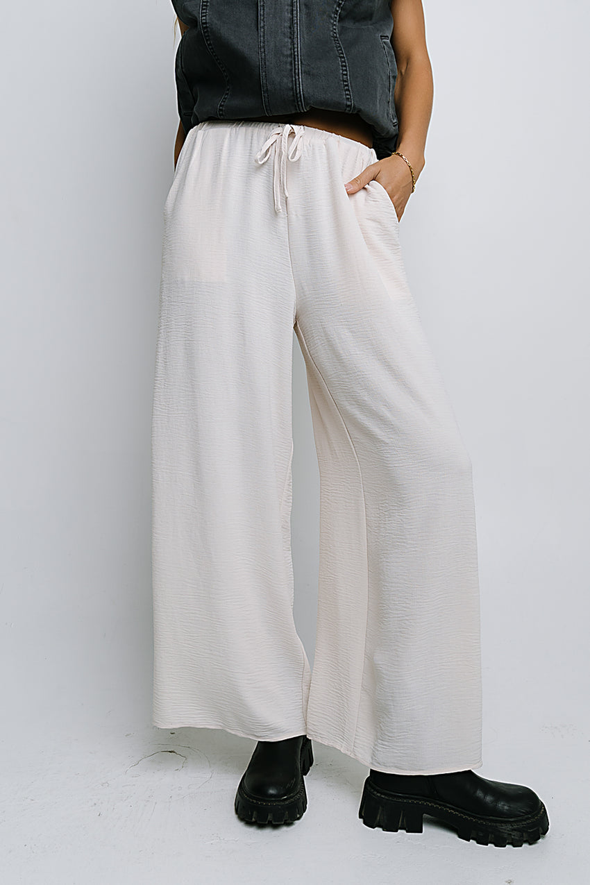 Salma Wide Leg Pants in Oatmeal - FINAL SALE