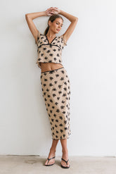 Tabitha Floral Mesh Midi Skirt - FINAL SALE