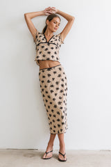 Tabitha Floral Mesh Midi Skirt - FINAL SALE