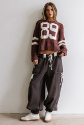 Cozette Striped Baggy Pants in Navy - FINAL SALE