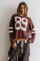Route Cable Knit Sweater in Red-Brown - FINAL SALE