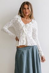 Kinsey Ruffle Lace Top - Final Sale