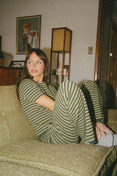 Ireland Striped Wide Leg Pants in Green - FINAL SALE