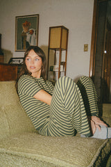 Ireland Striped Wide Leg Pants in Green - FINAL SALE